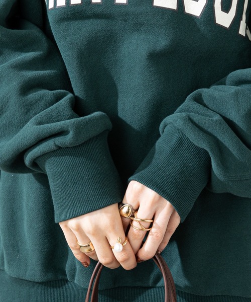 DISCOAT(ディスコート)の「裏起毛ロゴビッグスウェット(スウェット・レディース・ライトベージュ/ダークグリーン/ネイビー・FREE)」の19枚目の写真