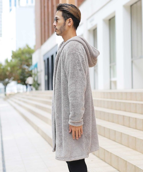 jiggys shop（ジギーズショップ）の「ボアフード コーディガン（その他アウター・メンズ・ブラック/ベージュ/グレイッシュベージュ・MEDIUM/LARGE）」の6枚目の写真