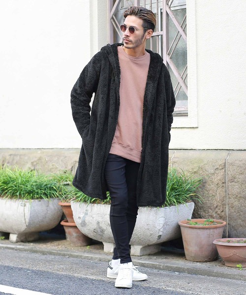 jiggys shop（ジギーズショップ）の「ボアフード コーディガン（その他アウター・メンズ・ブラック/ベージュ/グレイッシュベージュ・MEDIUM/LARGE）」の12枚目の写真