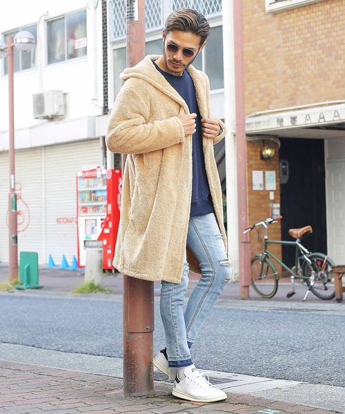 jiggys shop（ジギーズショップ）の「ボアフード コーディガン（その他アウター・メンズ・ブラック/ベージュ/グレイッシュベージュ・MEDIUM/LARGE）」の14枚目の写真