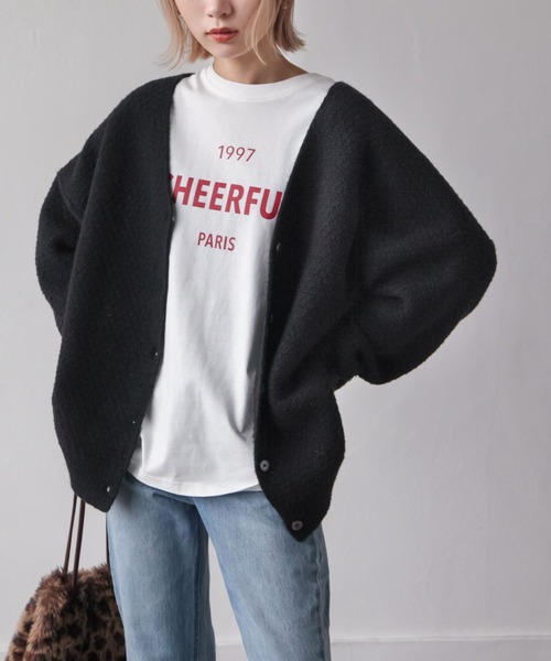 Chillfar（チルファー）の「カラーボリュームニットカーディガン（カーディガン/ボレロ・レディース・ブラック/オレンジ/ブルー/グリーン/アイボリー/マスタード・FREE）」の3枚目の写真