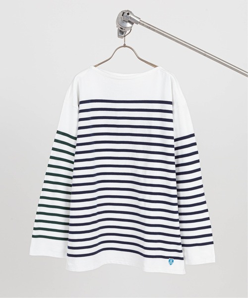ORCIVAL(オーシバル)の「【ORCIVAL / オーシバル】HARLEQUIN WIDE BODY BOAT NECK(Tシャツ/カットソー・メンズ・グリーン系その他/ブルー系その他・6/8)」の3枚目の写真
