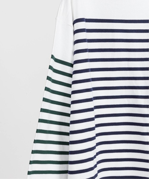 ORCIVAL(オーシバル)の「【ORCIVAL / オーシバル】HARLEQUIN WIDE BODY BOAT NECK(Tシャツ/カットソー・メンズ・グリーン系その他/ブルー系その他・6/8)」の5枚目の写真
