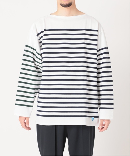 ORCIVAL(オーシバル)の「【ORCIVAL / オーシバル】HARLEQUIN WIDE BODY BOAT NECK(Tシャツ/カットソー・メンズ・グリーン系その他/ブルー系その他・6/8)」の8枚目の写真