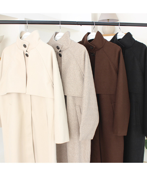 MODE ROBE(モードローブ)の「スタンドカラーケープコート(その他アウター・レディース・アイボリー/モカ/ブラック/ブラウン・FREE)」の20枚目の写真