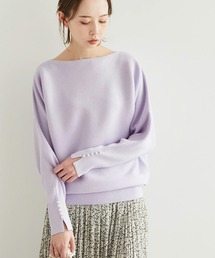 ROPE' PICNIC（ロペピクニック）の「【WEB限定カラー:グレー,グリーン】マシュマロニット袖パールドルマン（ニット/セーター）」