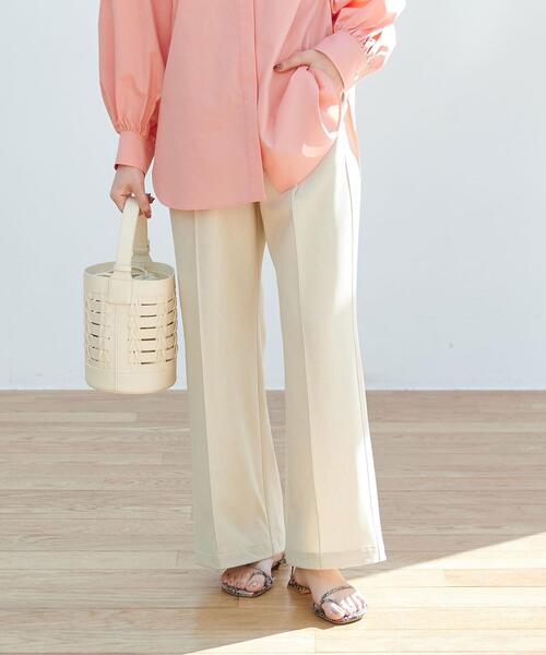 green label relaxing（グリーンレーベルリラクシング）の「【WEB限定】［ XS /H148-155㎝］オルマイパンツ P/PU ツイル ワイド（その他パンツ・レディース・ナチュラル/ブラウン/ブラック/ターコイズブルー/ライム・XS）」の4枚目の写真