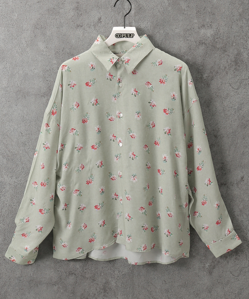 JIEDA / ジエダ】FLOWER OVERSIZED SHIRT L/S