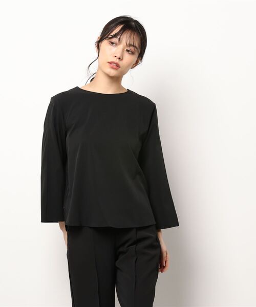 Q（キュー）の「レーシースリーブブラウス（シャツ/ブラウス・レディース・ブラック/カリビアンブルー・MEDIUM）」の6枚目の写真