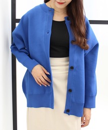 クルーネックミドル丈カーディガン