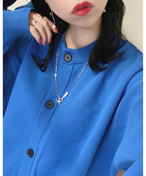 INGNI(イング)の「クルーネックミドル丈カーディガン(カーディガン/ボレロ・レディース・イエロー/ブルー/グリーン/ブラック/アイボリー・M)」の12枚目の写真