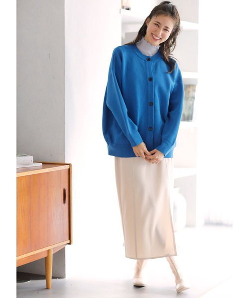 INGNI(イング)の「クルーネックミドル丈カーディガン(カーディガン/ボレロ・レディース・イエロー/ブルー/グリーン/ブラック/アイボリー・M)」の10枚目の写真