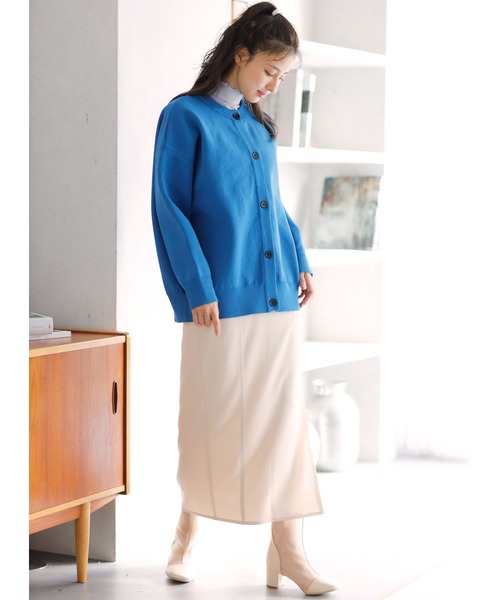 INGNI(イング)の「クルーネックミドル丈カーディガン(カーディガン/ボレロ・レディース・イエロー/ブルー/グリーン/ブラック/アイボリー・M)」の11枚目の写真