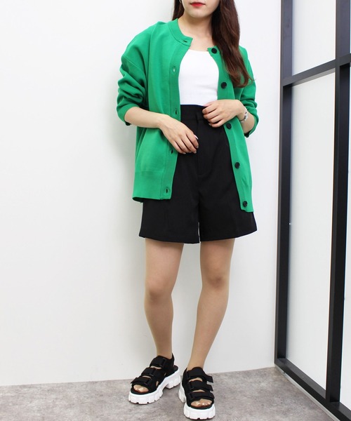 INGNI(イング)の「クルーネックミドル丈カーディガン(カーディガン/ボレロ・レディース・イエロー/ブルー/グリーン/ブラック/アイボリー・M)」の14枚目の写真