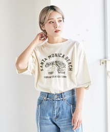 CUBE SUGAR | リサイクル天竺グラフィックロゴビッグTシャツ(Tシャツ/カットソー)