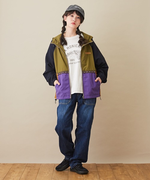 CUBE SUGAR（キューブシュガー）の「リサイクル天竺グラフィックロゴビッグTシャツ（Tシャツ/カットソー・レディース・ホワイト/ブラック/パープル/マルチ/オリーブ・M）」の16枚目の写真