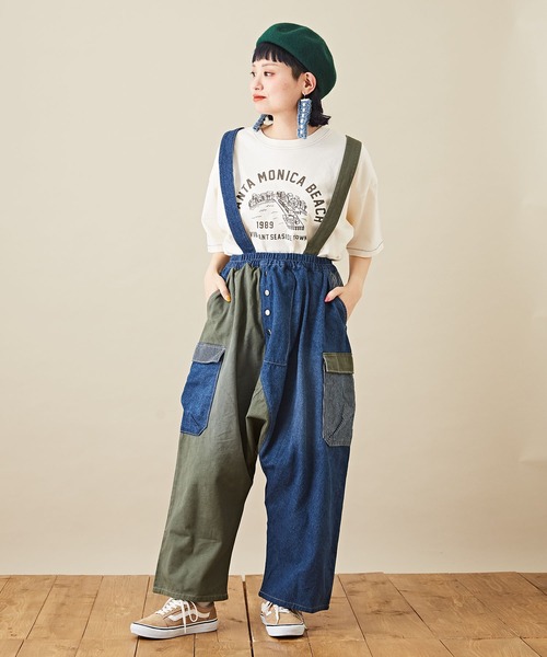 CUBE SUGAR（キューブシュガー）の「リサイクル天竺グラフィックロゴビッグTシャツ（Tシャツ/カットソー・レディース・ホワイト/ブラック/パープル/マルチ/オリーブ・M）」の11枚目の写真