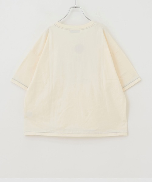 CUBE SUGAR（キューブシュガー）の「リサイクル天竺グラフィックロゴビッグTシャツ（Tシャツ/カットソー・レディース・ホワイト/ブラック/パープル/マルチ/オリーブ・M）」の10枚目の写真