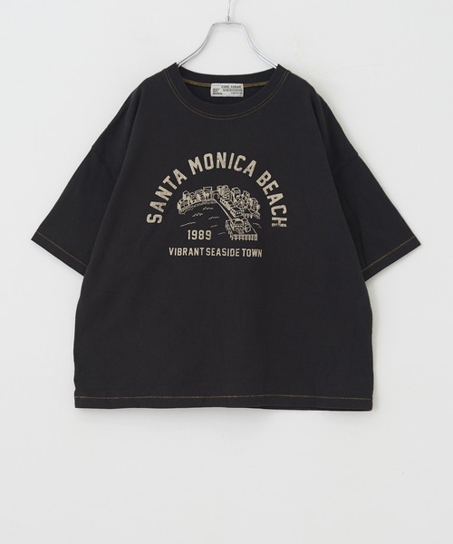 CUBE SUGAR（キューブシュガー）の「リサイクル天竺グラフィックロゴビッグTシャツ（Tシャツ/カットソー・レディース・ホワイト/ブラック/パープル/マルチ/オリーブ・M）」の21枚目の写真