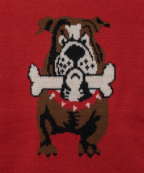 kutir（クティール）の「ブルドッククルーネックニット（ニット/セーター・メンズ・レッド/イエロー/グリーン/ライトブラウン・MEDIUM/LARGE）」の17枚目の写真