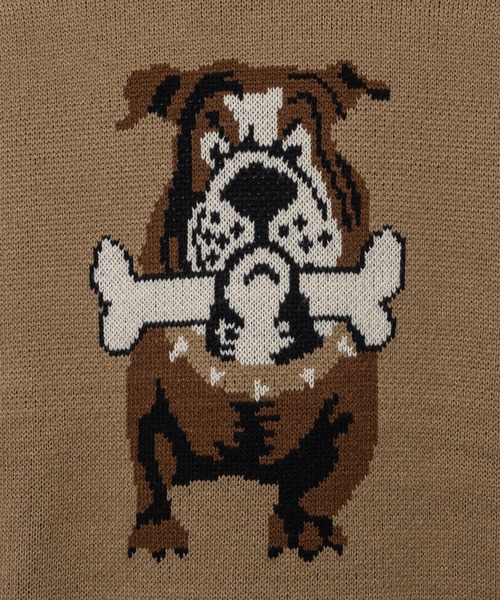 kutir（クティール）の「ブルドッククルーネックニット（ニット/セーター・メンズ・レッド/イエロー/グリーン/ライトブラウン・MEDIUM/LARGE）」の5枚目の写真