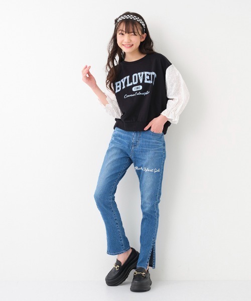 by LOVEiT（バイラビット）の「裾スリットデニム（デニムパンツ・キッズ・サックスブルー/ブルー・150cm/130cm/160cm/140cm/120cm）」の10枚目の写真