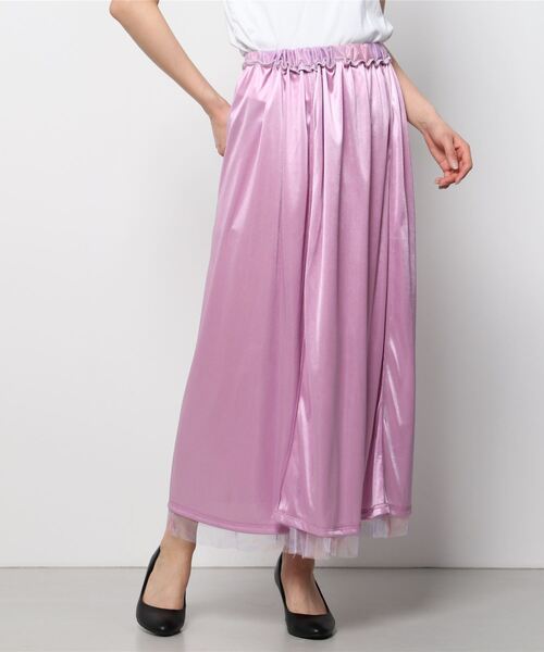 AS KNOW AS PINKY（アズノゥアズピンキー）の「チュール重ねる染まるスカート（スカート・レディース・グレー系その他/グリーン系その他/パープル系その他・FREE）」の14枚目の写真