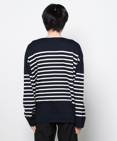 GOLD（ゴールド）の「東洋エンタープライズ GOLD / ゴールド：C/S KNIT BORDER B/NECK：22A-GL90214[MUS]（Tシャツ/カットソー・メンズ・ネイビー/ブラック・M/L）」の4枚目の写真