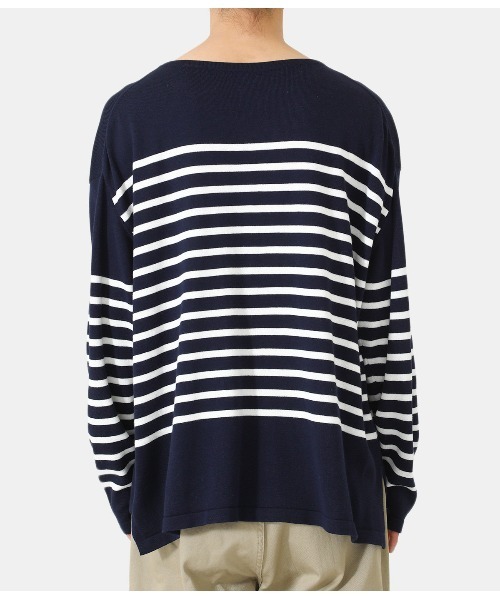 GOLD（ゴールド）の「東洋エンタープライズ GOLD / ゴールド：C/S KNIT BORDER B/NECK：22A-GL90214[MUS]（Tシャツ/カットソー・メンズ・ネイビー/ブラック・M/L）」の6枚目の写真