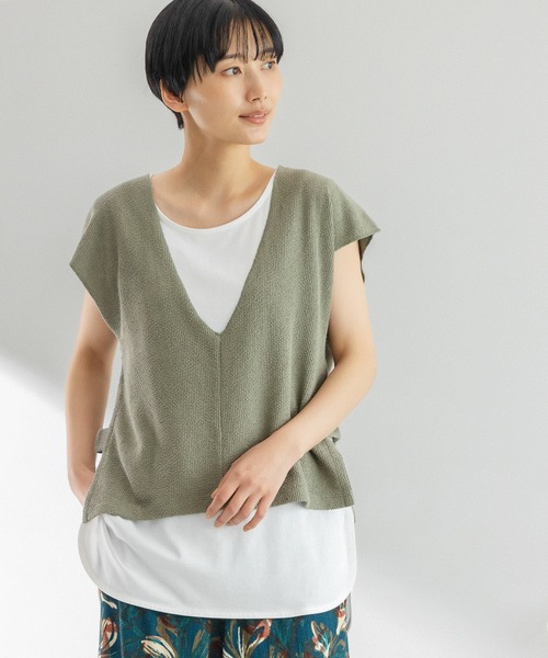 LEPSIM(レプシィム)の「レイヤードベスト 261248(ベスト・レディース・ブラック/グレー/カーキ・FREE)」の3枚目の写真