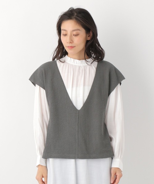 LEPSIM(レプシィム)の「レイヤードベスト 261248(ベスト・レディース・ブラック/グレー/カーキ・FREE)」の7枚目の写真