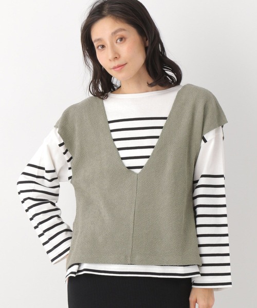 LEPSIM(レプシィム)の「レイヤードベスト 261248(ベスト・レディース・ブラック/グレー/カーキ・FREE)」の18枚目の写真