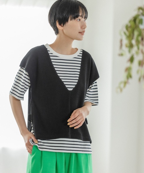 LEPSIM(レプシィム)の「レイヤードベスト 261248(ベスト・レディース・ブラック/グレー/カーキ・FREE)」の22枚目の写真