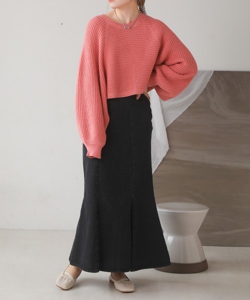 Bab（バブ）の「ハイウエストデニムマーメイドスカート（デニムスカート・レディース・ライトブルー/ブラック/アイボリー/ブルー・M）」の22枚目の写真