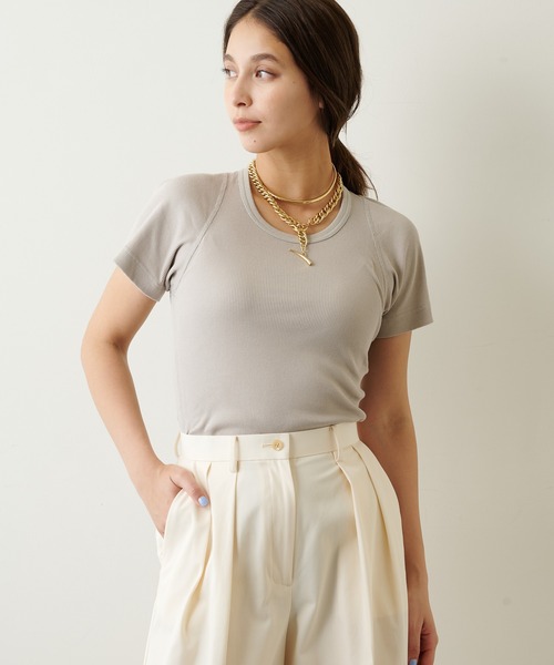 tシャツ OVERNEATH リブTシャツ レディース OVERNEATH tシャツ 「overneath/オーバーニース」Rib T 027/リブ