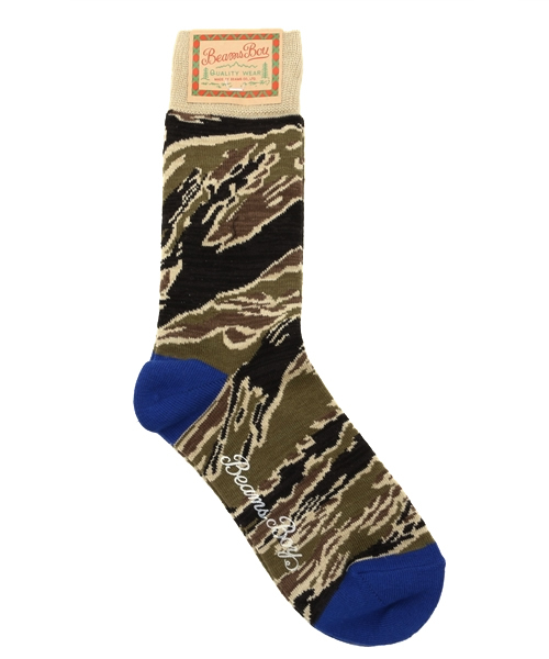 BEAMS BOY（ビームスボーイ）の「BEAMS BOY / カモ クルー（ソックス/靴下・レディース・イエロー/ブルー・ONE SIZE）」の2枚目の写真