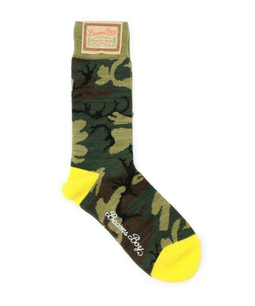 BEAMS BOY（ビームスボーイ）の「BEAMS BOY / カモ クルー（ソックス/靴下・レディース・イエロー/ブルー・ONE SIZE）」の3枚目の写真