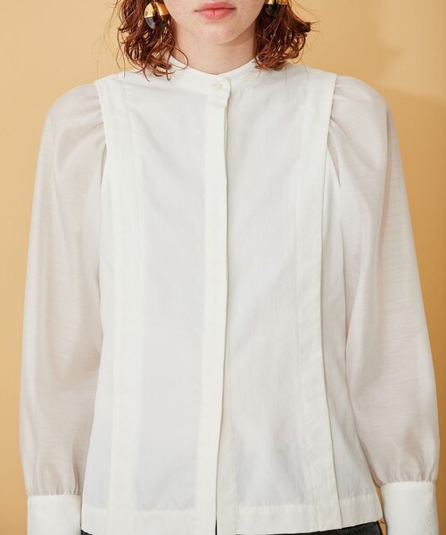 INella（イネラ）の「【INella/イネラ】シアーコンビスリーブブラウス（Tシャツ/カットソー・レディース・ホワイト/ブラック/ブルー・FREE）」の17枚目の写真