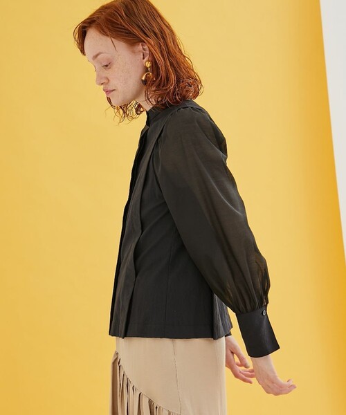 INella（イネラ）の「【INella/イネラ】シアーコンビスリーブブラウス（Tシャツ/カットソー・レディース・ホワイト/ブラック/ブルー・FREE）」の14枚目の写真