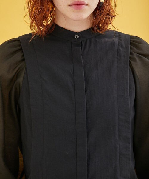 INella（イネラ）の「【INella/イネラ】シアーコンビスリーブブラウス（Tシャツ/カットソー・レディース・ホワイト/ブラック/ブルー・FREE）」の10枚目の写真