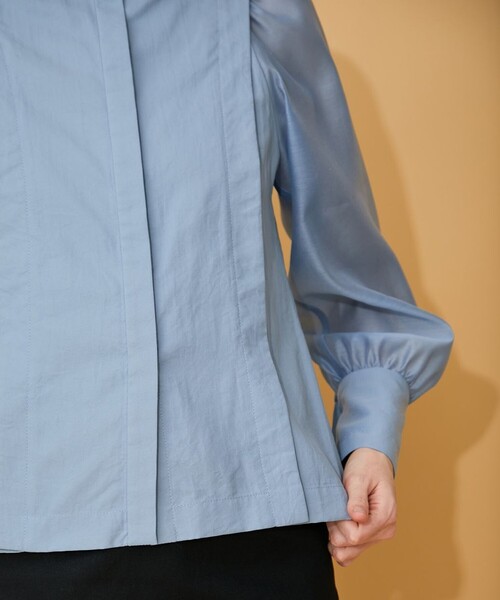 INella（イネラ）の「【INella/イネラ】シアーコンビスリーブブラウス（Tシャツ/カットソー・レディース・ホワイト/ブラック/ブルー・FREE）」の20枚目の写真