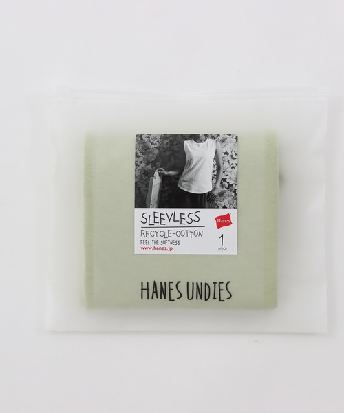 HANES(ヘインズ)の「【Hanes/ヘインズ】レディース HANES UNDIES リサイクルコットン スリーブレスシャツ(Tシャツ/カットソー・レディース・ブラック/グリーン系その他/ホワイト・FREE)」の8枚目の写真