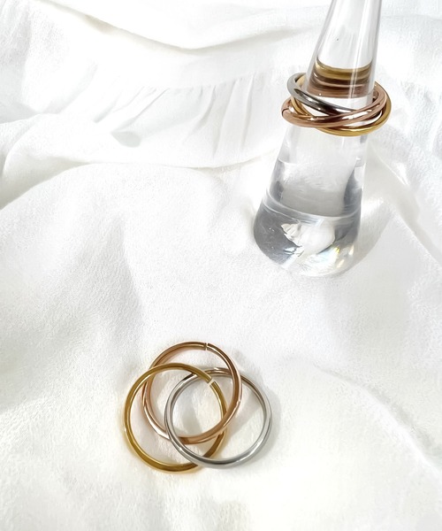 blackdia ocean(ブラックダイヤオーシャン)の「blackdia ocean ステンレス三連リング(リング・レディース・マルチ/シルバー・10号/8号/6号)」の4枚目の写真