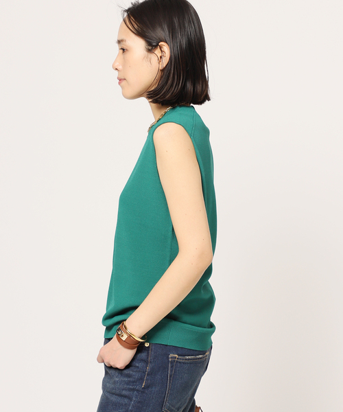 AP STUDIO(エーピーストゥディオ)の「プレーンニットノースリーブ(ニット/セーター・レディース・ホワイト/グリーン/ネイビー・FREE)」の4枚目の写真