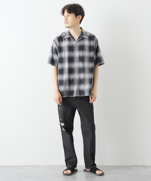 B.C STOCK(ベーセーストック)の「OMBRE CHECK SHIRTS(シャツ/ブラウス・メンズ・ブラック/グリーン・MEDIUM/LARGE)」の5枚目の写真