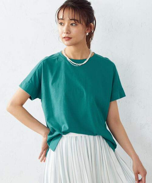 COMME CA ISM(コムサイズム)の「日本の伝統カラーTシャツ(Tシャツ/カットソー・レディース・ブラック/ネイビー/レッド/ターコイズブルー/イエロー/グリーン/ミント/ワイン・SMALL/MEDIUM/LARGE)」の6枚目の写真