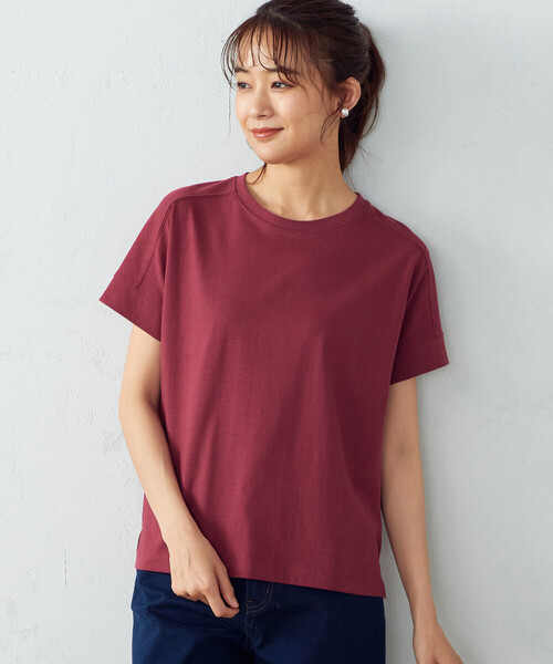 COMME CA ISM(コムサイズム)の「日本の伝統カラーTシャツ(Tシャツ/カットソー・レディース・ブラック/ネイビー/レッド/ターコイズブルー/イエロー/グリーン/ミント/ワイン・SMALL/MEDIUM/LARGE)」の1枚目の写真