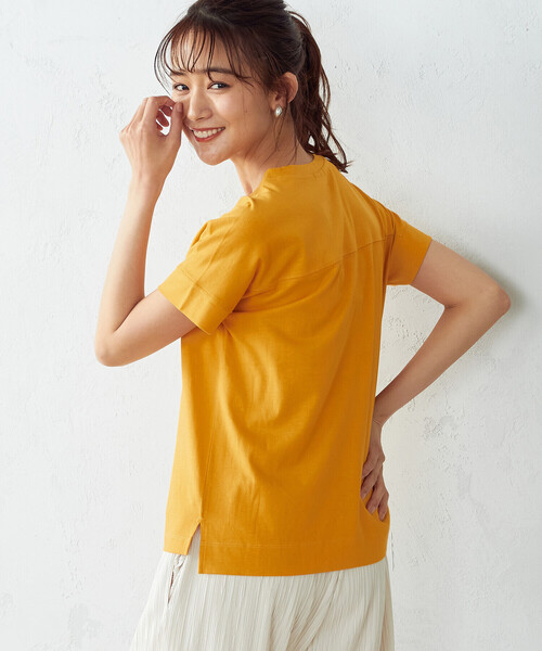 COMME CA ISM(コムサイズム)の「日本の伝統カラーTシャツ(Tシャツ/カットソー・レディース・ブラック/ネイビー/レッド/ターコイズブルー/イエロー/グリーン/ミント/ワイン・SMALL/MEDIUM/LARGE)」の7枚目の写真