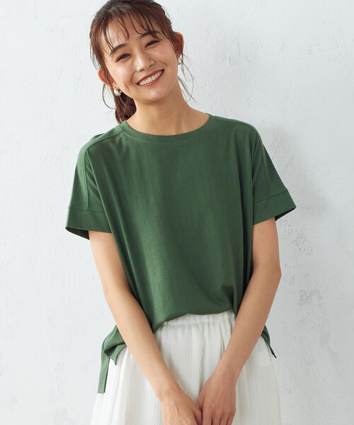 COMME CA ISM(コムサイズム)の「日本の伝統カラーTシャツ(Tシャツ/カットソー・レディース・ブラック/ネイビー/レッド/ターコイズブルー/イエロー/グリーン/ミント/ワイン・SMALL/MEDIUM/LARGE)」の3枚目の写真
