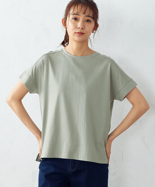 COMME CA ISM(コムサイズム)の「日本の伝統カラーTシャツ(Tシャツ/カットソー・レディース・ブラック/ネイビー/レッド/ターコイズブルー/イエロー/グリーン/ミント/ワイン・SMALL/MEDIUM/LARGE)」の4枚目の写真